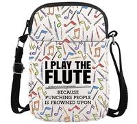 KUIYAI Flute Player Messenger Bag Flute Lover Gift Marching Band Flutist Zipper Crossbody Bag(play theFlute)