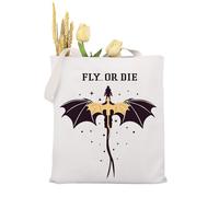 KUIYAI Fly Or Die Canvas Tote Bag For Book Lover Dragon Gift Bookish Merch Shoulder Bag Handbag Travel Bag Shopping Bag fly or dietoteUK