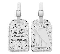 KUIYAI Fly Safe Gift, Fly Safe I Need You Here with Me Luggage Tag, Aviator Gift, Airplane Suitcase Tag for Pilot Boyfriend (flySafeTagUK)