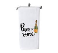 KUIYAI Funny Champagne Lover Gift Home Champagne Bar Decor Champagne Themed Flour Sack Kitchen Towel Dish Towel (pass the veuve)