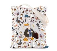KUIYAI Funny Duck Tote Bag Duck with Briefcase Gift Goose Meme Silly Goose Coworker Boss Gift Let’s Get That Bread Bag, Duckbreadts-us