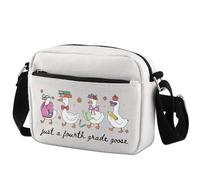 KUIYAI Funny Goose Gift Just A Fourth Grade Goose Teacher Crossbody Bag Teacher Appreciation Gifts(fourthGoose)