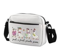 KUIYAI Funny Goose Gift Teacher’s Day 1st Grade Gift Just A First Grade Goose Crossbody Bag Teacher Appreciation gifts(firstGoose)