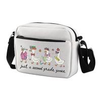 KUIYAI Funny Goose Gift Teacher’s Day 2nd Grade Gift Just A Second Grade Goose Crossbody Bag Teacher Appreciation gifts(secondGoose)