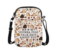 KUIYAI Funny Guinea Pig Crossbody Bag, Me and My Guinea Pigs Talk S hit About You, Nature Lover Gift(myGuineaPigUK)