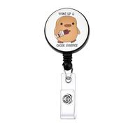 KUIYAI Funny Violence Duck Badge Reel for Optometrist, Optometry Student Gift, Duck Emoji Joke ID Holder (Woke up UK)