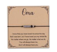 KUIYAI German Grandma Gift, Oma Morse Code Bracelet for Grandmother, New Oma Gift, Morse Code Jewelry, Mothers Day Gifts(omaMorseUK)