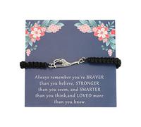 KUIYAI Giraffe Gift Giraffe Jewelry Always Remember You are Braver Stronger Smarter Than You Think Bracelet Giraffe Lovers Gift Animals Gift, adjustable, Metal, stainless steel