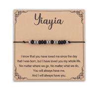 KUIYAI Greek Yiayia Gift, Yiayia Morse Code Bracelet, Grandma Christmas Gifts, Mother's Day Gift for Grandmother Mom(yiayiaMorseUK)