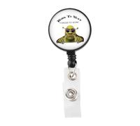 KUIYAI Green Monster Inspired Badge Reel Green Monster Fan Gift Cartoon Lover Gift (Born to Slay)