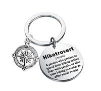 KUIYAI Hiketrovert Keychain Hiking Adventure Gift Mountain Hiker Gift Hiking enthusiasts Merch (hikeTrovert)
