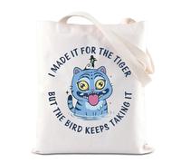 KUIYAI Hunters Movie Merchandise Tote Bag Derpy the Tiger And Bird Shoulder Bag Boy Band Fans Gift Music Tiger Lovers Gift, Bluetigerts-us