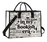 KUIYAI In My Bookish Era Canvas Tote Bag Reading Lover Gift Bookworm Reader Shopping Bag(bookish era)