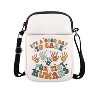 KUIYAI It's A Good Day to Care for Tiny Humans Crossbody Bag, Daycare Teacher Gift, Babysitter Gift for Preschool Teacher(careForTinyUK)