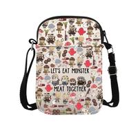 KUIYAI Japanese Anime Inspired Crossbody Bag Walking Mushroom Laios Touden Dungeon Meshi Gift Let's Eat Monster Meat Together, Eatmonstercr-us, Crossbody Bag