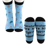 KUIYAI Manatee Gift Animal Lover Gift Marine Biology Gift Manatee Are My Spirit Animals Socks For Animal Lover(spiritAnimalManateet)