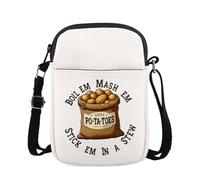KUIYAI MAOFAED Boil Em Mash Em Stick Em in A Stew, Potatoes Funny Saying, Crossbody Bag for Bookish,Bookworm (boil em UK)