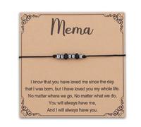 KUIYAI Mema Gift Idea, Mema Morse Code Bracelet for Grandma, Secret Message Gift, Mother's Day Gifts for Grandmother(memaMorseUK)