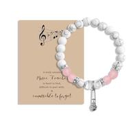 KUIYAI Microphone Healing Bead Bracelet for Sing Lover, Singing Teacher Gift, Music Teacher Gift, Dj Gifts, Graduation Gifts (mic BeadUK)