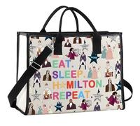 KUIYAI Musical Lover Canvas Reusable Bag Theater Merchandise Musical Character Shopping Bag(eatHamiltonRepeat)