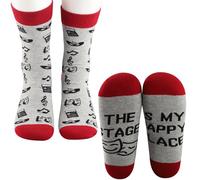 KUIYAI Musicals lover gift Stagey gift The Stage Is My Happy Place Socks For Musicals Lover(happy place)