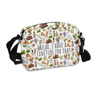 KUIYAI Mystical Herbs Theme Crossbody Bag for Herbalist, Herbalism Studies Present, Relax I Have A Tincture for That UK