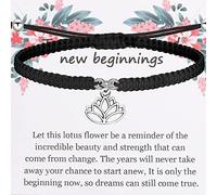 KUIYAI New Beginnings Lotus Flower Bracelet - Fresh Start, New Chapter, Recovery Inspiration, S, Metal, no gemstone