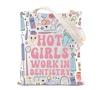KUIYAI Orthodontist Gift Dentist Tote Bag Dental Hygiene Hygienist Grad Gift Dental Assistant Hot Girls Work In Dentistry, Workdentistryts-us, Middle