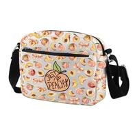 KUIYAI Peach Gift Cottagecore Gifts Peach Lover Gifts Fruits Lover Summer Fruits Crossbody Zipper Bag Vacay Mode Gift(justPeachy)