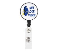 KUIYAI Phlebotomist Badge Reel Phlebotomy Technician Appreciation Gift Medical Lab Tech Gift(Hey Look Badge)