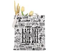 KUIYAI Race Day Gift, Vintage Race Season Tote Bag, Race Life Gift, Dirt Track Dirt Bike Gift, Race Mom Gift