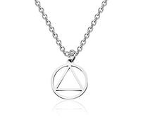 KUIYAI Recovery AA Necklace Keychain Alcoholics Anonymous Gifts for Men Women, 2.0cm