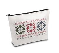 KUIYAI Religious Quilt Gift, Quilter Gift, Blessed are The Quilters for They Shall Be Called Piecemakers Makeup Bag (Piece makerUK)