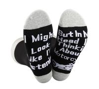 KUIYAI Rider Gift, In My Head I'm Thinking About Motorcycle Socks For Motorcycle Lover(about motorcycle)