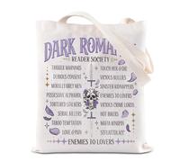 KUIYAI Romantasy Book Reader Tote Bag Dark Academia Bookish Gift Dark Romance World Tour Gift Dark Romance Reader Society Bag, Darksocietyts-us