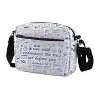 KUIYAI Running Lover Gift Marathon Lover Merchandise Hebrews Bible Verse Running Crossbody Bag(enduranceTheRace)