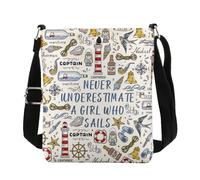 KUIYAI Sailing Gift, Never Underestimate A Girl Who Sails Crossbody Bag, Woman Sailor Gift, Boating Gift, Captain Gift (girl who sailUK)