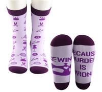 KUIYAI Sewing Gift Costume Designer Gift Sewing Because Murder Is Wrong Socks for sewer(sewingBecause)