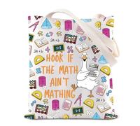 KUIYAI Silly Goose Math Teacher Appreciation Tote Bag Teacher Day Math Mathematics Lover Gift Hook If The Math Ain’t Mathing, Mathain’tts-us