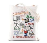 KUIYAI SLP Appreciation Tote Bag Speech Therapist BagSpeech Language Pathologist Gift SLP Nurse Life Speech Pathology Gift, Augmentativets-us