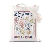 KUIYAI Social Justice Tote Bag Civil Rights Activism Equality Gift No Human is Illegal Gift Big Fan Of Human Rights Handbag, Bigfanrightsts-us