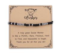 KUIYAI Social Worker Morse Code Bracelet, Social Worker Appreciation Gift, Secret Message Jewelry, LSW, SW, Graduation Gifts UK