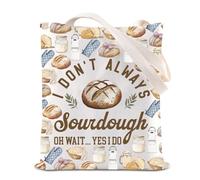 KUIYAI Sourdough Enthusiast Tote Bag Bread Baker Canvas Bag Breadmaker Bakery Gift I Don't Always Sourdough Oh Wait Yes I Do, Sourdoughohts-us