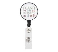 KUIYAI Speech Language Pathologist Merch Speech Therapy Badge Reel Therapist Appreciation Gift(can’t Talk)