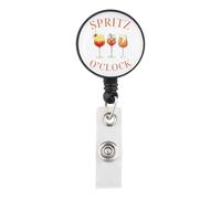 KUIYAI Spritz Badge Reel Cocktail Lover Gift Aperol Party Merch Bachelorette Party Gift(Spritz Clock)