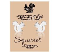 KUIYAI Squirrel Gift Squirrel Stud Earring Squirrel Lover Gift Once Upon A Time There was A Girl Who Really Loved Squirrel (Once Upon Squirrel studUK)