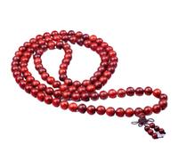 KUIYAI Stone Heshira Gyomei Stuff, Natural Rosewood Tibetan Buddhism Meditation Prayer Bead Necklace, Anime Lover Gift (red beadUK)