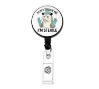 KUIYAI Surgeon Opossum Badge Reel, Don’t Touch Me I’m Sterile, Possum Lover Gift, Surgery Tech Gifts, Scrub Nurse Gifts (I’m sterileUK)