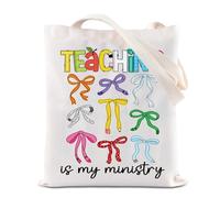 KUIYAI Teacher Tote Bag Teachers Day Educator Appreciation Gift Teaching Life Gift Teaching Is My Ministry Shoulder Bag, Teachingministryts-us