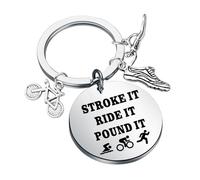 KUIYAI Triathlete Gift, Triathlon Keychain, Triathlon Lovers Gift, Stroke It Ride It Pouch It(stroke itUK)